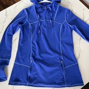 Cerulean Blue Activewear Hoodie Top Kirkland Size M